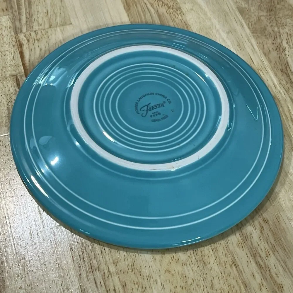 Fiesta Fiestaware Salad Plates Set of 2 Teal Blue 7” USA Dinnerware Vintage